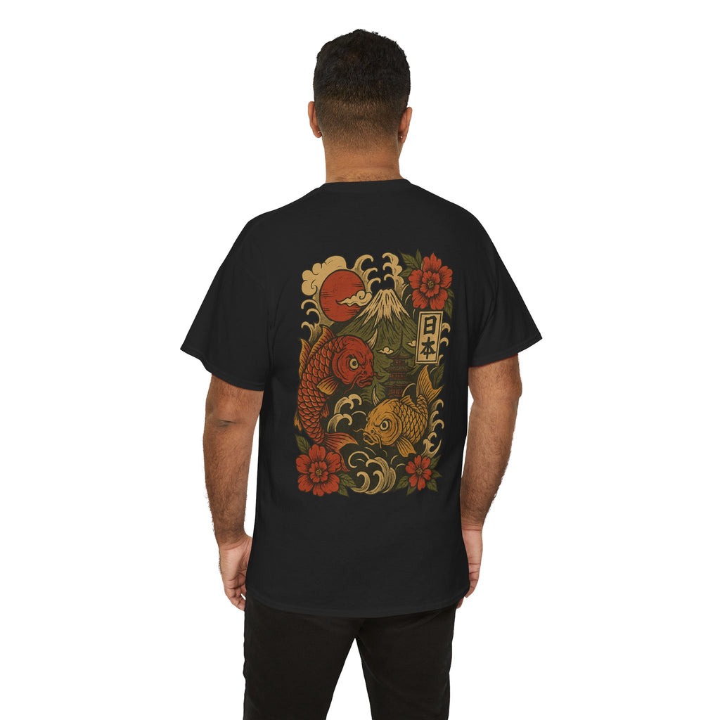 Koi Dragon Tee — Japanese Koi Fish & Mount Fuji Graphic T-Shirt