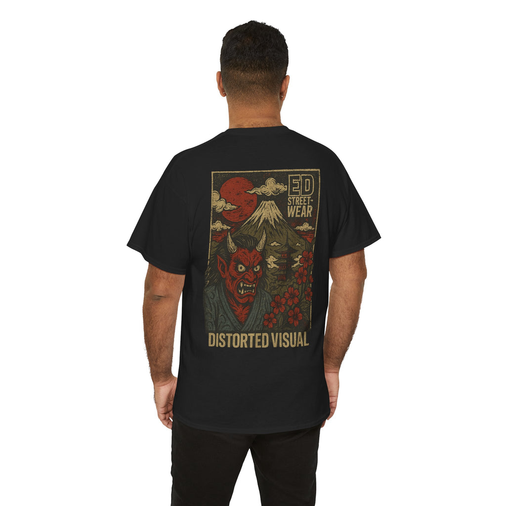 Japanese Oni Graphic Tee — Distorted Visual Streetwear
