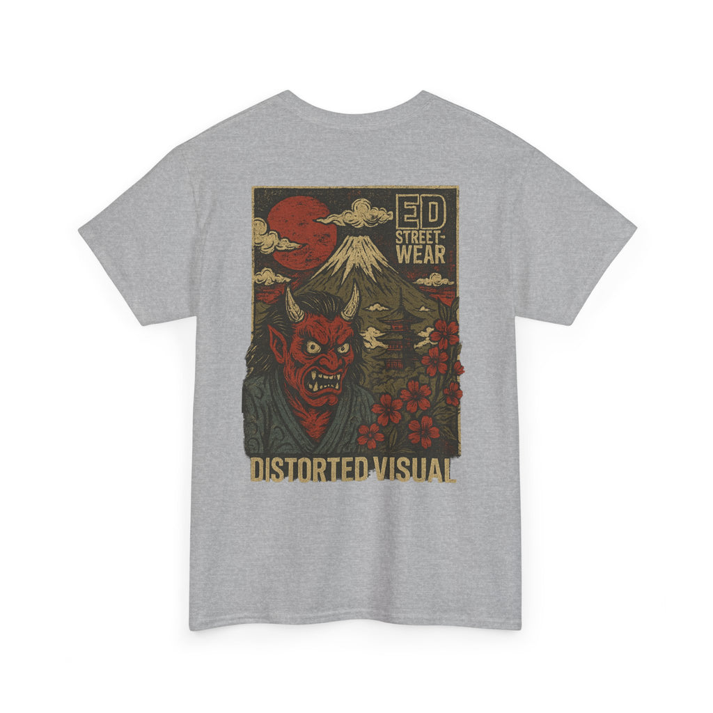 Japanese Oni Graphic Tee — Distorted Visual Streetwear
