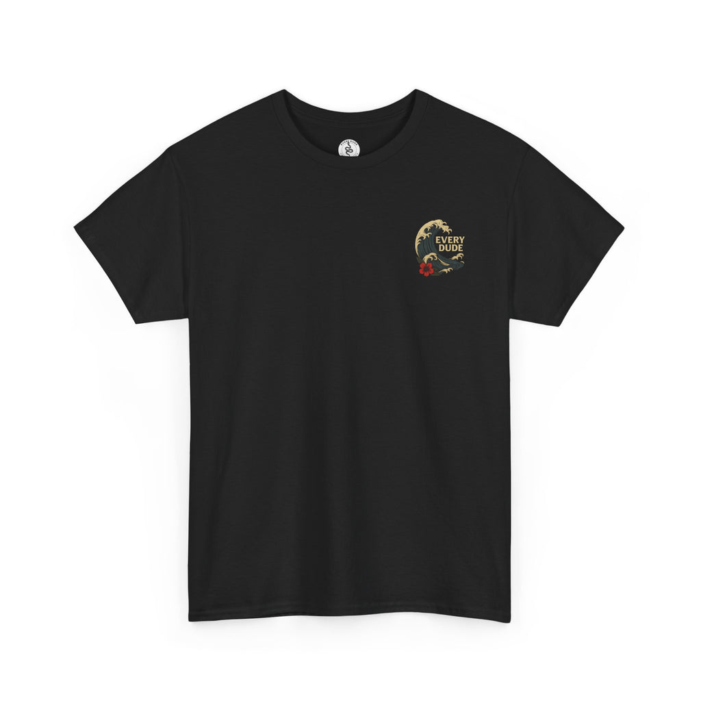 Every Dude Wave T-Shirt — Vintage Surf Hibiscus Graphic Tee