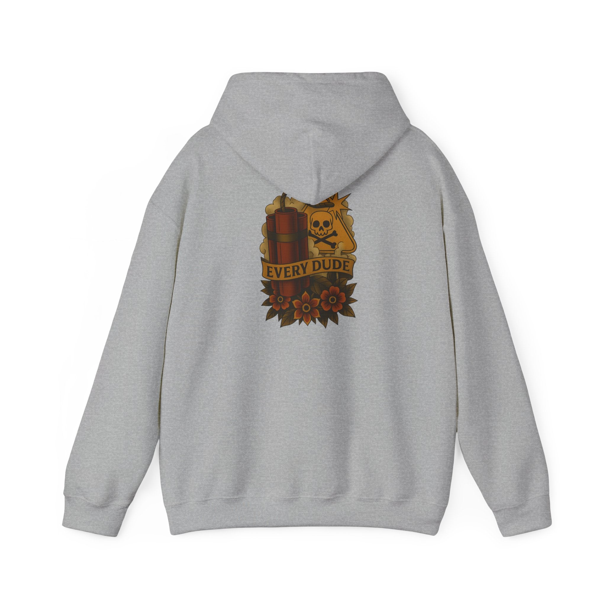 Skull & Roses Hoodie — "Every Dude" Vintage Tattoo Sweatshirt