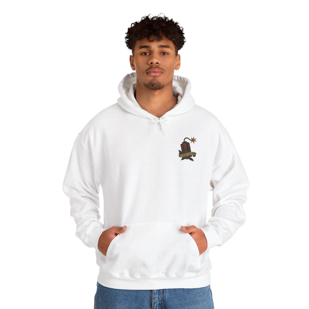 Skull & Roses Hoodie — "Every Dude" Vintage Tattoo Sweatshirt