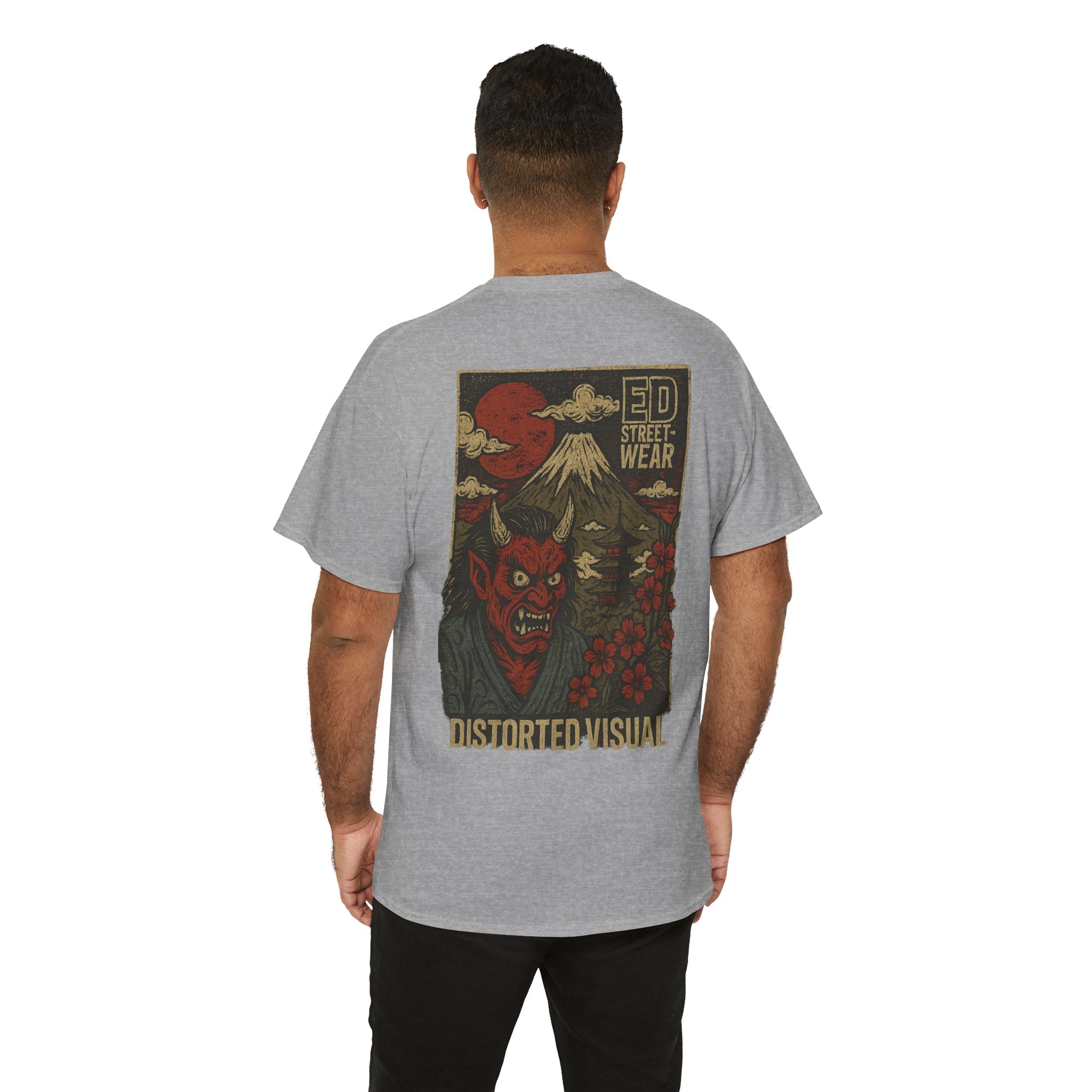 Japanese Oni Graphic Tee — Distorted Visual Streetwear
