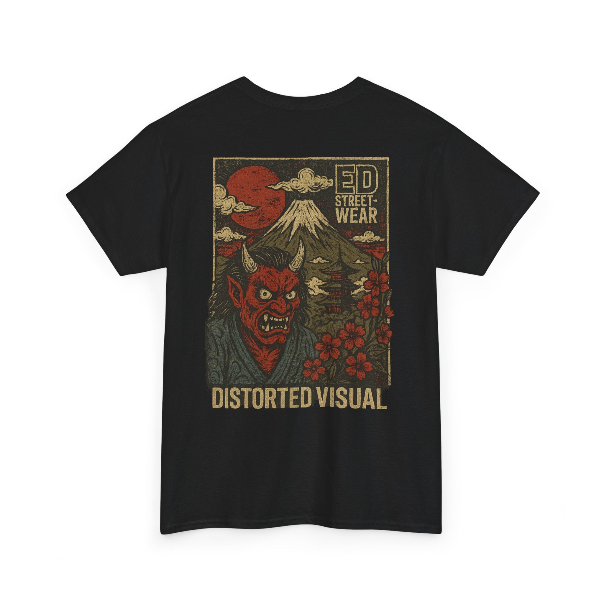 Japanese Oni Graphic Tee — Distorted Visual Streetwear