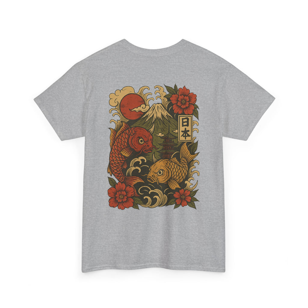 Koi Dragon Tee — Japanese Koi Fish & Mount Fuji Graphic T-Shirt
