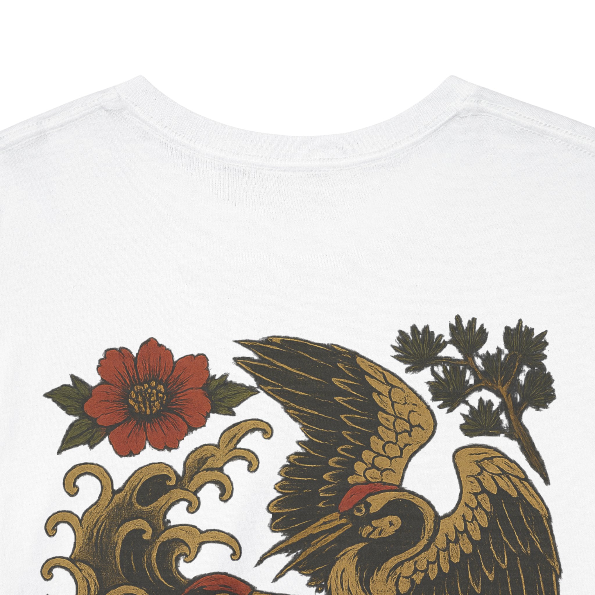 Phoenix & Crane Tattoo Tee — Vintage Japanese Bird Graphic T-Shirt