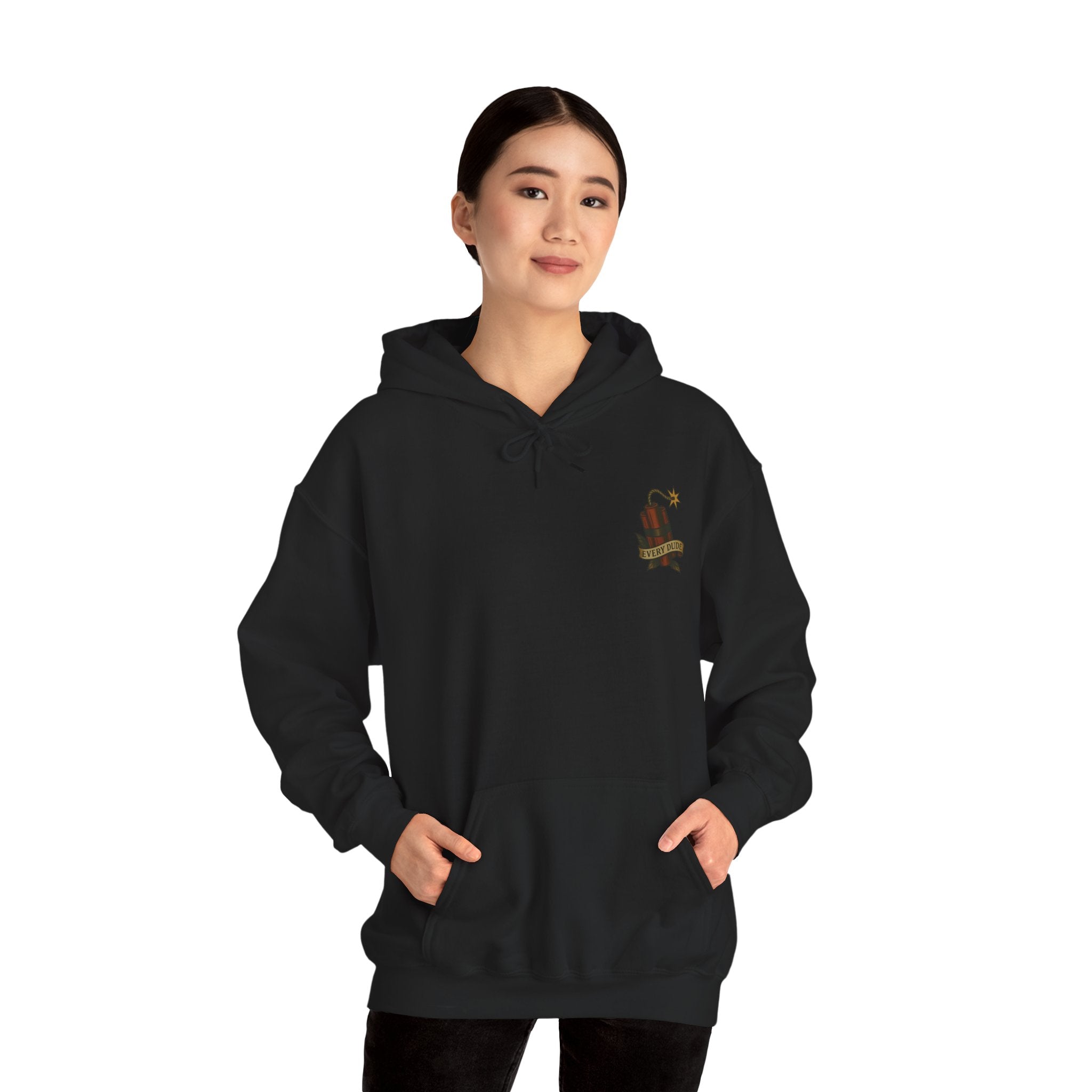 Skull & Roses Hoodie — "Every Dude" Vintage Tattoo Sweatshirt