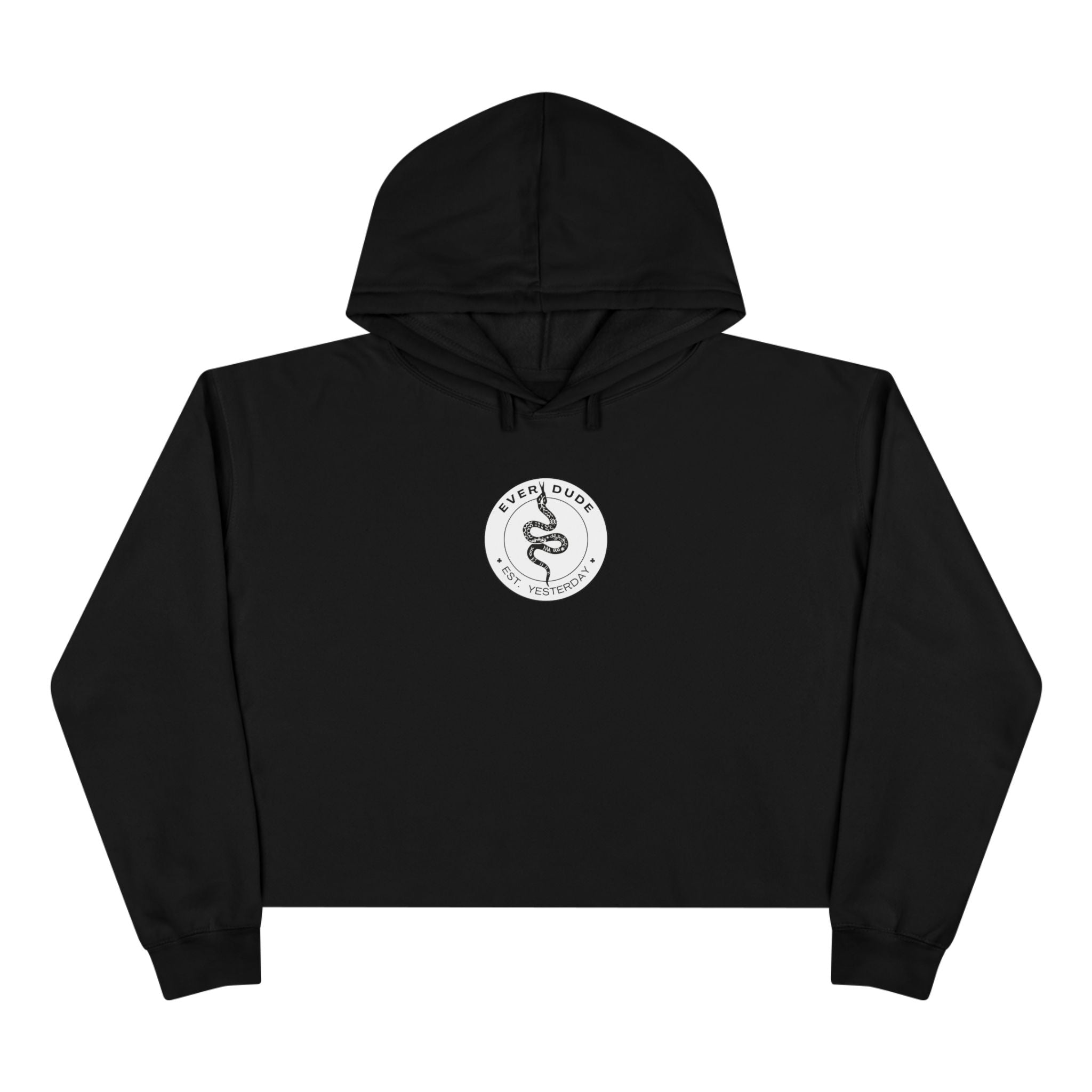 Cropped Hoodie — Minimal Snake Logo Crop Top Hoodie