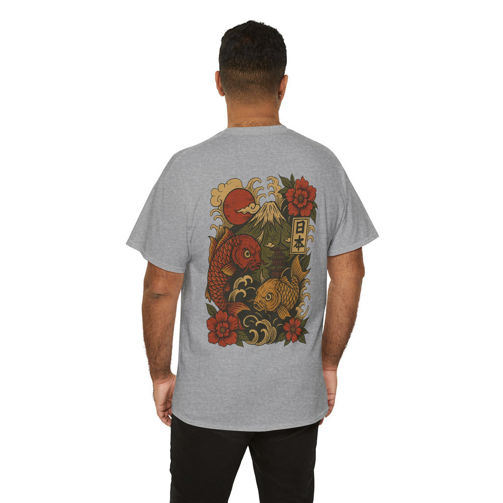 Koi Dragon Tee — Japanese Koi Fish & Mount Fuji Graphic T-Shirt