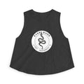 Snake Logo Crop Top — "Every Dude Est. Yesterday" Graphic Tank