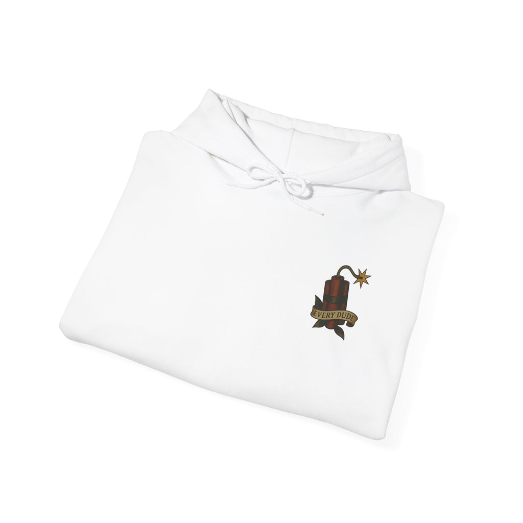 Skull & Roses Hoodie — "Every Dude" Vintage Tattoo Sweatshirt