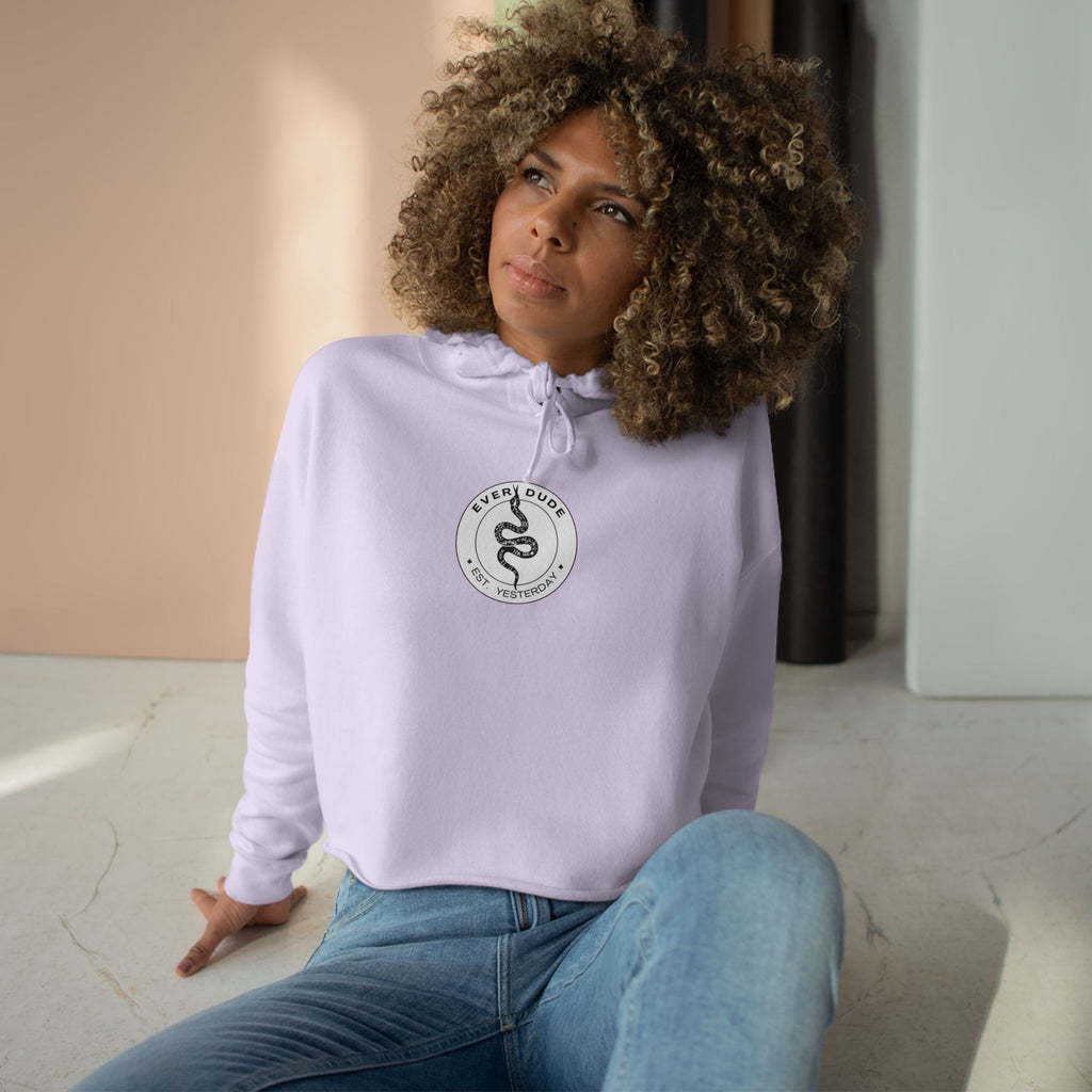 Cropped Hoodie — Minimal Snake Logo Crop Top Hoodie