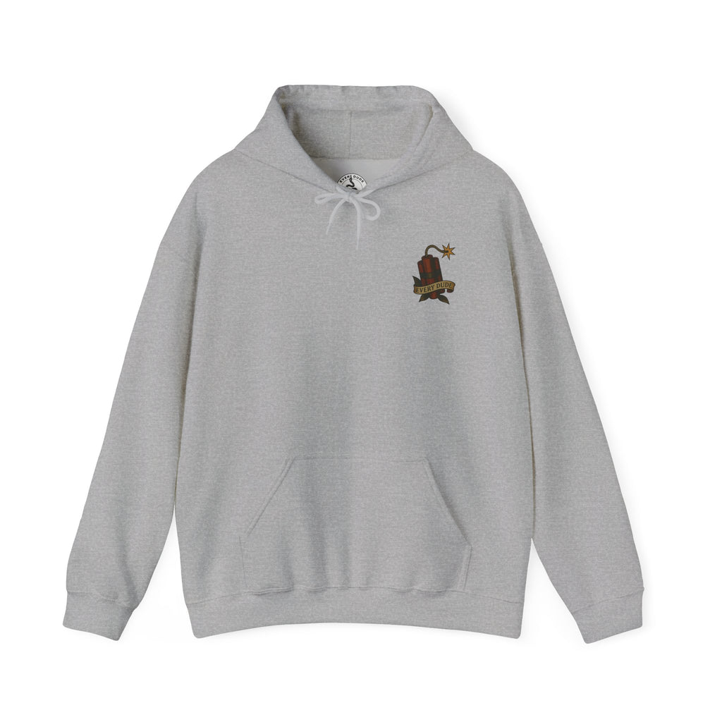 Skull & Roses Hoodie — "Every Dude" Vintage Tattoo Sweatshirt