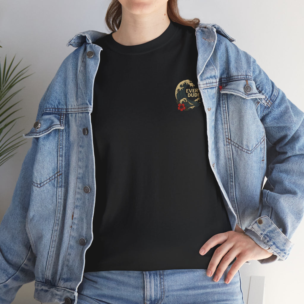 Every Dude Wave T-Shirt — Vintage Surf Hibiscus Graphic Tee
