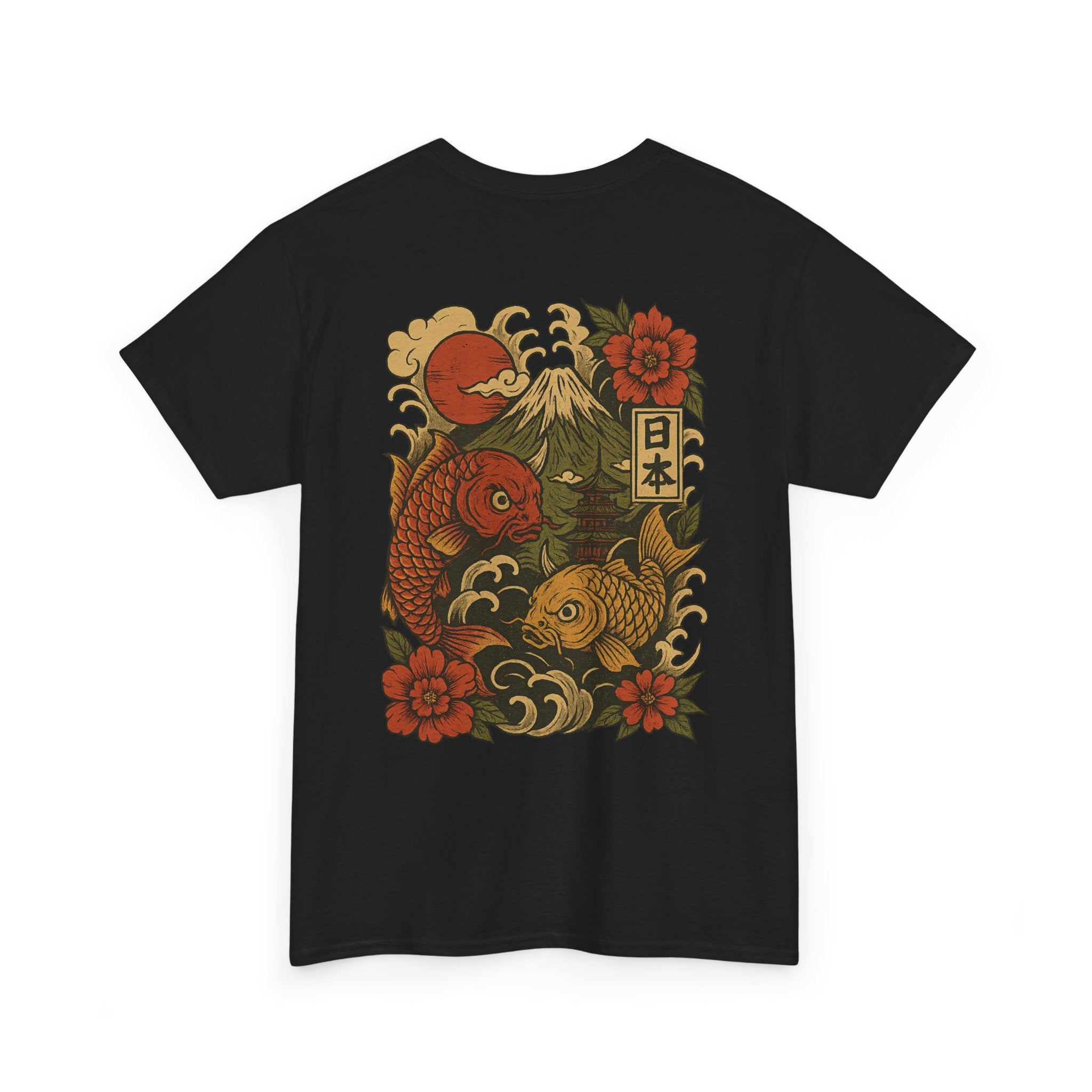 Koi Dragon Tee — Japanese Koi Fish & Mount Fuji Graphic T-Shirt