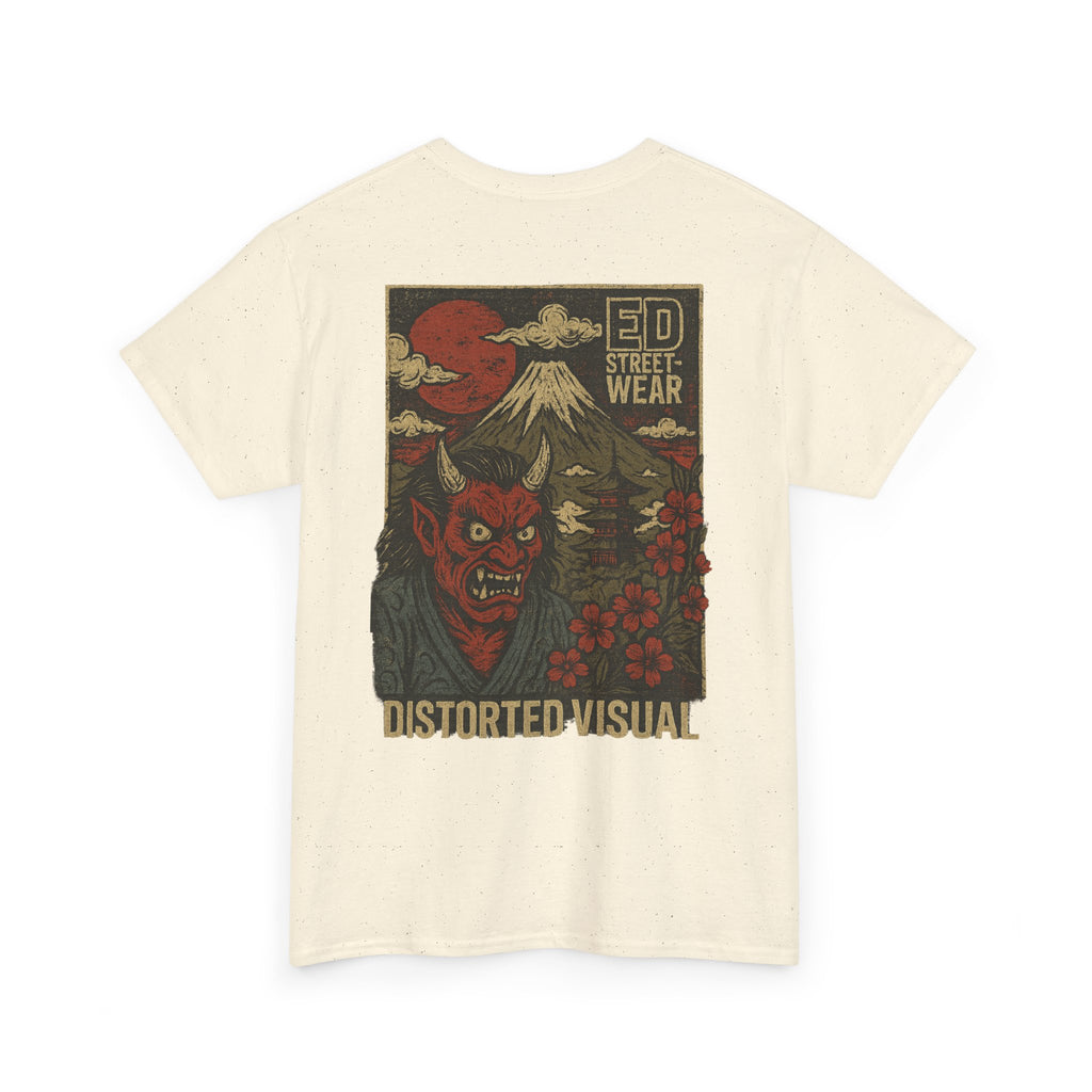 Japanese Oni Graphic Tee — Distorted Visual Streetwear