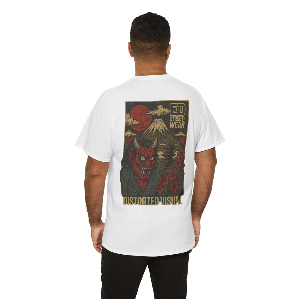 Japanese Oni Graphic Tee — Distorted Visual Streetwear