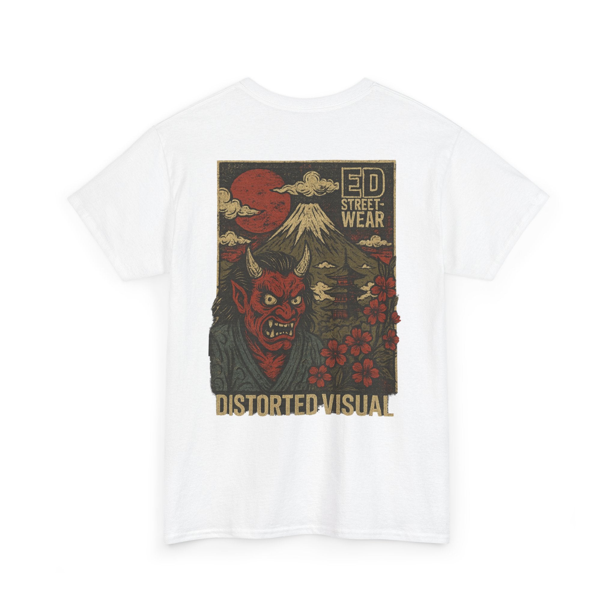 Japanese Oni Graphic Tee — Distorted Visual Streetwear