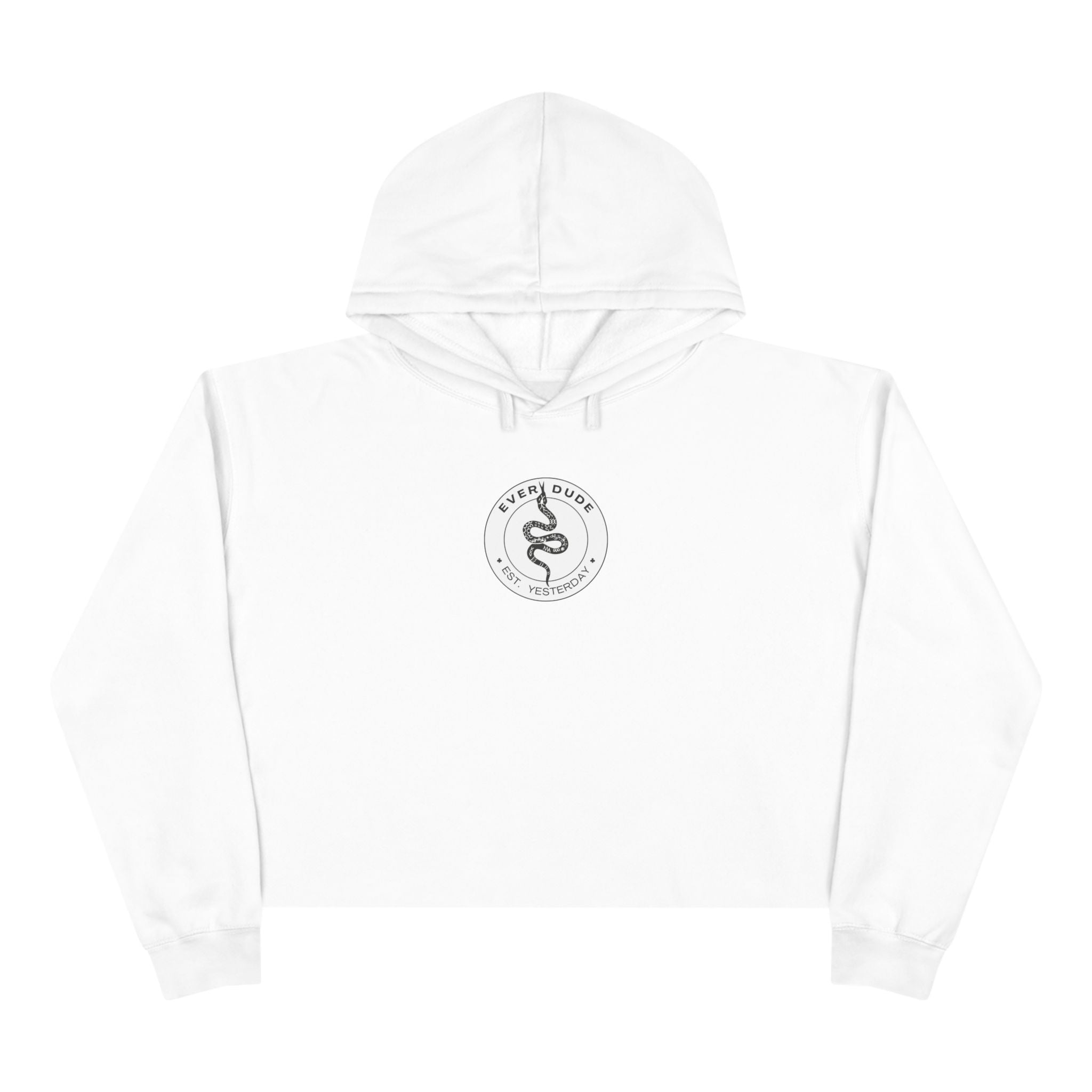 Cropped Hoodie — Minimal Snake Logo Crop Top Hoodie